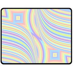 Pastel Color Stripes  Fleece Blanket (medium)  by SpinnyChairDesigns