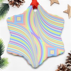 Pastel Color Stripes  Ornament (snowflake) by SpinnyChairDesigns