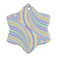 Pastel Color Stripes  Snowflake Ornament (two Sides) by SpinnyChairDesigns