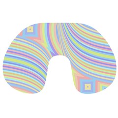 Pastel Color Stripes  Travel Neck Pillow by SpinnyChairDesigns