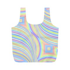 Pastel Color Stripes  Full Print Recycle Bag (m) by SpinnyChairDesigns