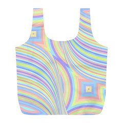 Pastel Color Stripes  Full Print Recycle Bag (l) by SpinnyChairDesigns