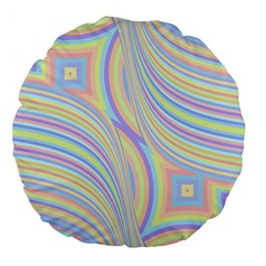 Pastel Color Stripes  Large 18  Premium Flano Round Cushions by SpinnyChairDesigns