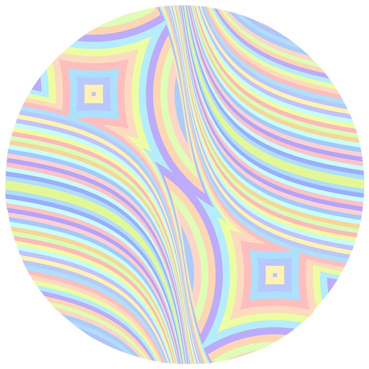 Pastel Color Stripes  Wooden Puzzle Round