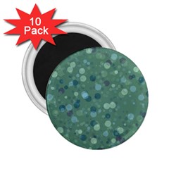 Green Color Polka Dots Pattern 2 25  Magnets (10 Pack)  by SpinnyChairDesigns