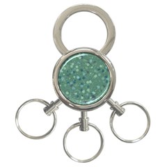 Green Color Polka Dots Pattern 3-ring Key Chain by SpinnyChairDesigns