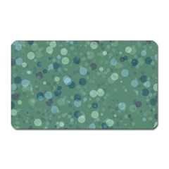 Green Color Polka Dots Pattern Magnet (rectangular) by SpinnyChairDesigns