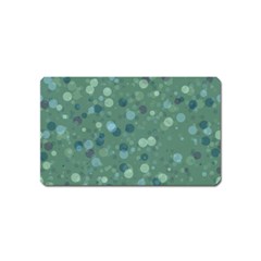 Green Color Polka Dots Pattern Magnet (name Card) by SpinnyChairDesigns