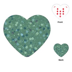 Green Color Polka Dots Pattern Playing Cards Single Design (heart) by SpinnyChairDesigns