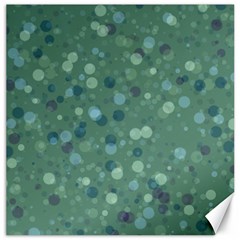 Green Color Polka Dots Pattern Canvas 12  X 12  by SpinnyChairDesigns