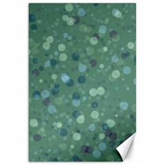 Green Color Polka Dots Pattern Canvas 20  X 30  by SpinnyChairDesigns