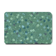 Green Color Polka Dots Pattern Small Doormat  by SpinnyChairDesigns