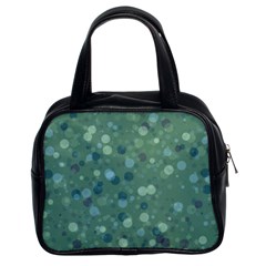 Green Color Polka Dots Pattern Classic Handbag (two Sides) by SpinnyChairDesigns