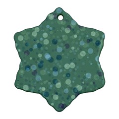 Green Color Polka Dots Pattern Ornament (snowflake) by SpinnyChairDesigns