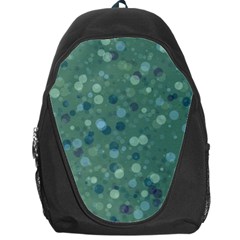 Green Color Polka Dots Pattern Backpack Bag by SpinnyChairDesigns