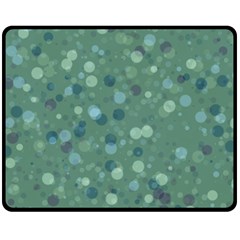 Green Color Polka Dots Pattern Double Sided Fleece Blanket (medium)  by SpinnyChairDesigns