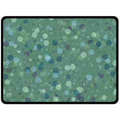 Green Color Polka Dots Pattern Double Sided Fleece Blanket (large)  by SpinnyChairDesigns