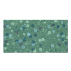 Green Color Polka Dots Pattern Satin Shawl by SpinnyChairDesigns