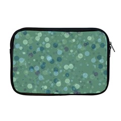 Green Color Polka Dots Pattern Apple Macbook Pro 17  Zipper Case by SpinnyChairDesigns