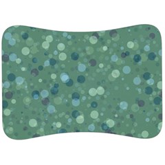 Green Color Polka Dots Pattern Velour Seat Head Rest Cushion by SpinnyChairDesigns