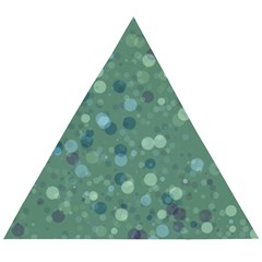 Green Color Polka Dots Pattern Wooden Puzzle Triangle by SpinnyChairDesigns