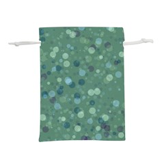 Green Color Polka Dots Pattern Lightweight Drawstring Pouch (s) by SpinnyChairDesigns