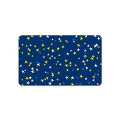 White Yellow Stars On Blue Color Magnet (name Card) by SpinnyChairDesigns