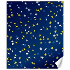 White Yellow Stars On Blue Color Canvas 8  X 10  by SpinnyChairDesigns