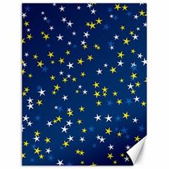 White Yellow Stars On Blue Color Canvas 18  X 24  by SpinnyChairDesigns