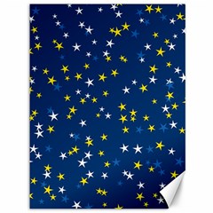 White Yellow Stars On Blue Color Canvas 36  X 48  by SpinnyChairDesigns