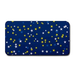 White Yellow Stars On Blue Color Medium Bar Mats by SpinnyChairDesigns