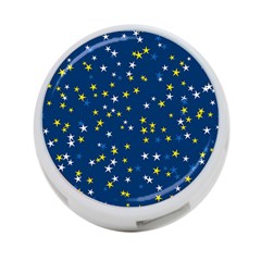 White Yellow Stars On Blue Color 4-port Usb Hub (one Side) by SpinnyChairDesigns