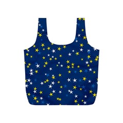 White Yellow Stars On Blue Color Full Print Recycle Bag (s) by SpinnyChairDesigns