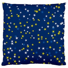 White Yellow Stars On Blue Color Standard Flano Cushion Case (two Sides) by SpinnyChairDesigns