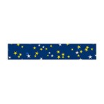 White Yellow Stars on Blue Color Flano Scarf (Mini) Front