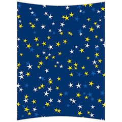 White Yellow Stars On Blue Color Back Support Cushion by SpinnyChairDesigns