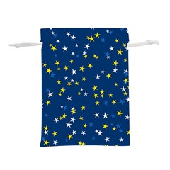 White Yellow Stars On Blue Color Lightweight Drawstring Pouch (s) by SpinnyChairDesigns