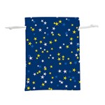 White Yellow Stars on Blue Color Lightweight Drawstring Pouch (S) Back