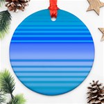 Blue Purple Color Stripes Ombre Ornament (Round) Front