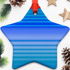 Blue Purple Color Stripes Ombre Ornament (star) by SpinnyChairDesigns