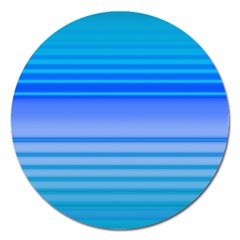 Blue Purple Color Stripes Ombre Magnet 5  (round) by SpinnyChairDesigns