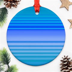 Blue Purple Color Stripes Ombre Round Ornament (two Sides) by SpinnyChairDesigns