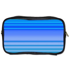 Blue Purple Color Stripes Ombre Toiletries Bag (two Sides) by SpinnyChairDesigns