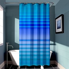 Blue Purple Color Stripes Ombre Shower Curtain 36  X 72  (stall)  by SpinnyChairDesigns