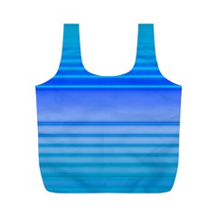 Blue Purple Color Stripes Ombre Full Print Recycle Bag (m) by SpinnyChairDesigns