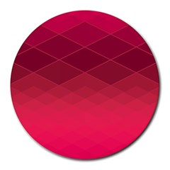 Hot Pink And Wine Color Diamonds Round Mousepads by SpinnyChairDesigns