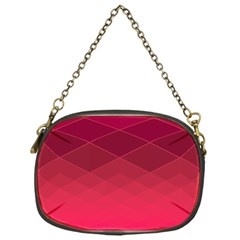 Hot Pink And Wine Color Diamonds Chain Purse (one Side)