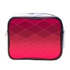 Hot Pink And Wine Color Diamonds Mini Toiletries Bag (one Side) by SpinnyChairDesigns