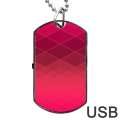 Hot Pink And Wine Color Diamonds Dog Tag Usb Flash (one Side) by SpinnyChairDesigns