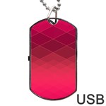 Hot Pink and Wine Color Diamonds Dog Tag USB Flash (Two Sides) Front